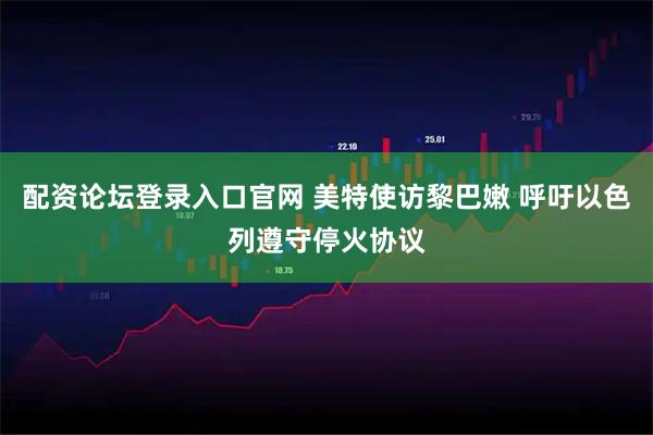 配资论坛登录入口官网 美特使访黎巴嫩 呼吁以色列遵守停火协议
