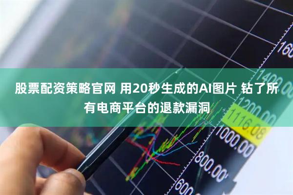 股票配资策略官网 用20秒生成的AI图片 钻了所有电商平台的退款漏洞